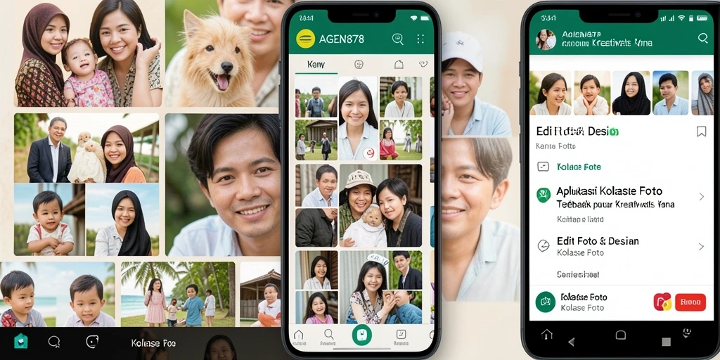 Tampilan antarmuka AGEN878 untuk membuat kolase foto yang menarik.