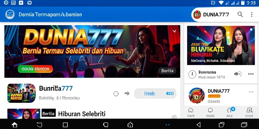 Antarmuka DUNIA777 yang informatif dan menarik tentang selebriti.