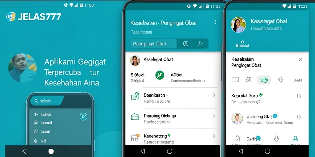 Tampilan antarmuka utama JELAS777 yang memudahkan pengingat obat.