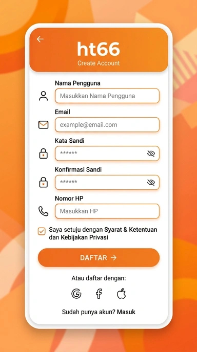 Panduan Registrasi Akun Baru ht66 untuk Pengguna Android